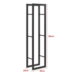Vedställ Täby vedförvaring 40x25x150 cm stål Tillbehör Till Vedeldade Kaminer & Öppna Spisar