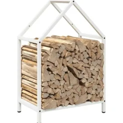Sale Vedställ vit 40x25x60 cm kallvalsat stål Tillbehör Till Vedeldade Kaminer & Öppna Spisar