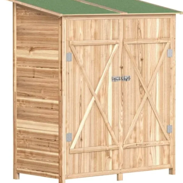 New Verktygsskjul med Bänkbord, Tällved, 140 x 75 x 157 cm Skjul, Garage & Carports