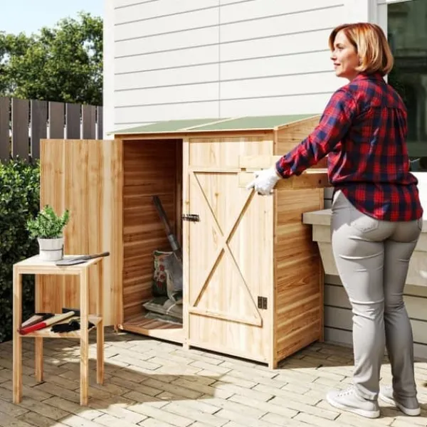 New Verktygsskjul med Bänkbord, Tällved, 140 x 75 x 157 cm Skjul, Garage & Carports