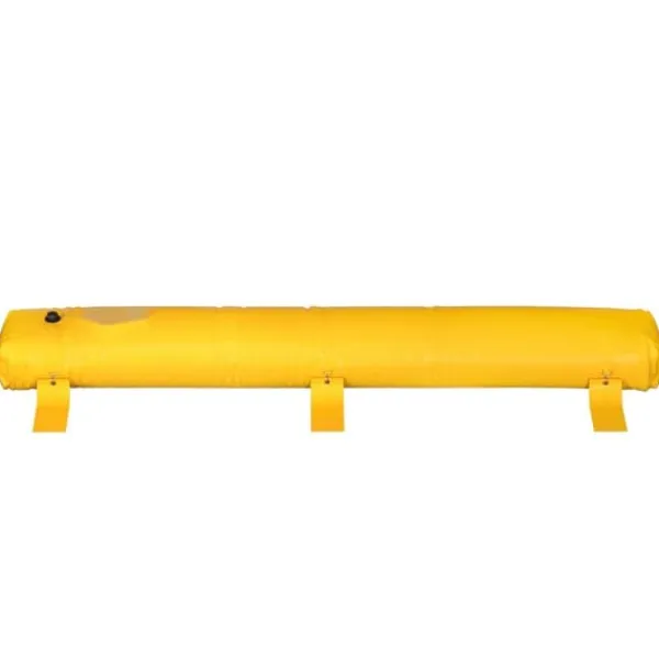Översvämningsbarriär 12 ft lång x 12 in hög, sandsäckar, vattenavledande PVC-rör för hem, dörrar och garage.