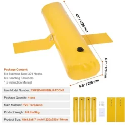 Discount Översvämningsbarriärer, sandsäckar, alternativ 4-pack, vattenbarriärer för hemmet, dörröppning, uppfart (4FTx6in) Beredskapsplaner