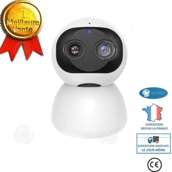 Clearance Övervakningskamera - INN® - HD binokulär robot - WiFi - 1080p - Inomhus Säkerhetsmonitorer & Videokameror