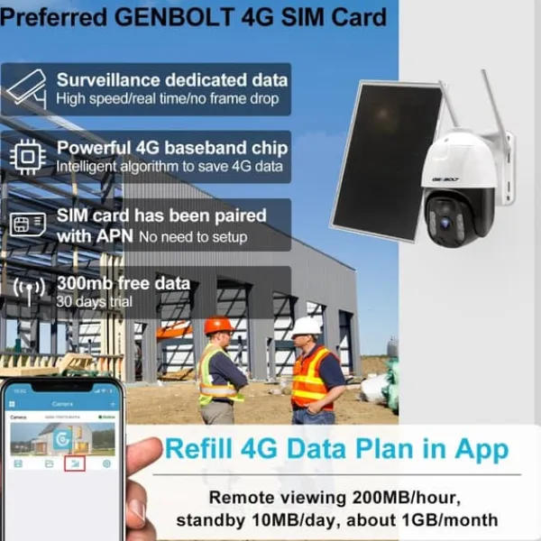 Best Övervakningskamera, 3 Megapixlar, 25 FPS, Trådlös, 4G-anslutning, Solenergi Säkerhetsmonitorer & Videokameror