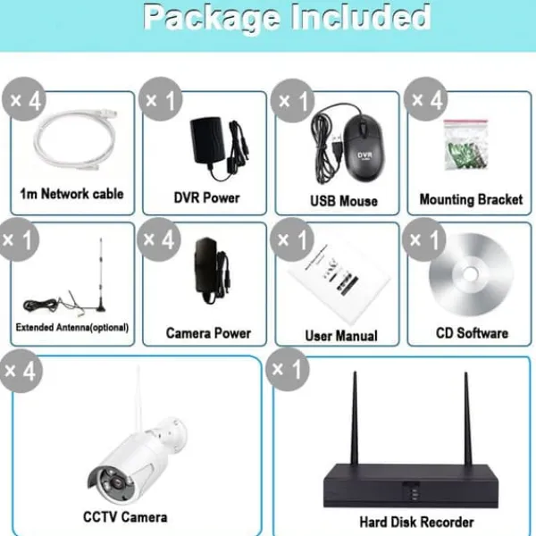 Discount Övervakningskamera - TECH DISCOUNT - K9504W-JP2210 - HD 2MP - Trådlös - Utomhus Säkerhetsmonitorer & Videokameror