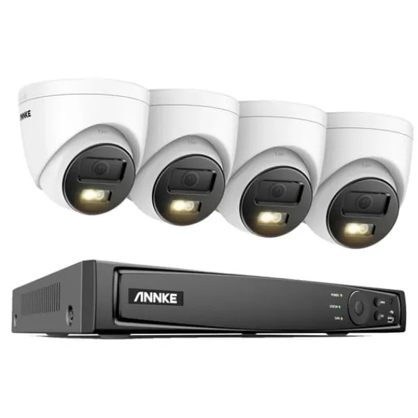 Övervakningskamera, 6MP upplösning, rörelsedetekteringsteknik,8CH NVR 4Pcs Kamera, 4T