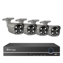 Övervakningskamera, tvåvägsljud, smart AI-ansiktsigenkänning, 2T, 8CH 4 st 5MP kamera