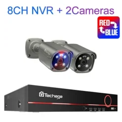 Övervakningskamerasystem, AI-detektering, Tvåvägsljud,8CH 2PCS 8MP KAMERA, Ingen inbyggd HDD
