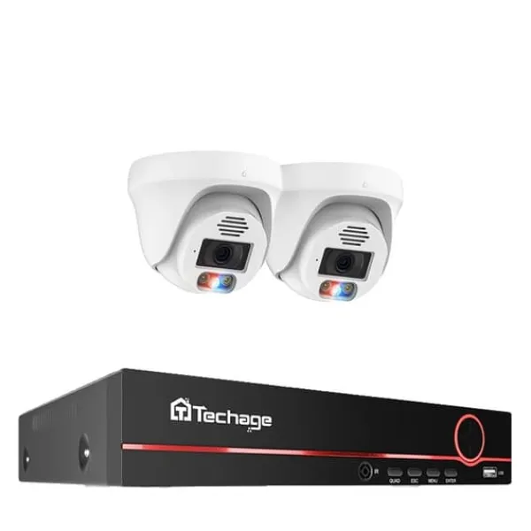 Clearance Övervakningskamerasystem, 4K-upplösning, Tvåvägsljud,4T, 8MP 8CH 2st Kamera Säkerhetsmonitorer & Videokameror