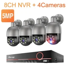 Best Övervakningskamerasystem, 8-kanal, Fullfärgs nattseende,8CH 4 Kamera 5MP, 3T（utomhusaktiviteter） Säkerhetsmonitorer & Videokameror