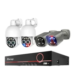 Övervakningskamerasystem, 4K-upplösning, AI-människodetektering, 3T (utomhusaktiviteter), 8CH NVR 4 kamera