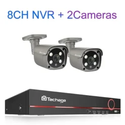 Clearance Övervakningskamerasystem, 8-kanal, Tvåvägskommunikation,8CH 2PCS 5MP KAMERA, 3T Inbyggd HDD Säkerhetsmonitorer & Videokameror