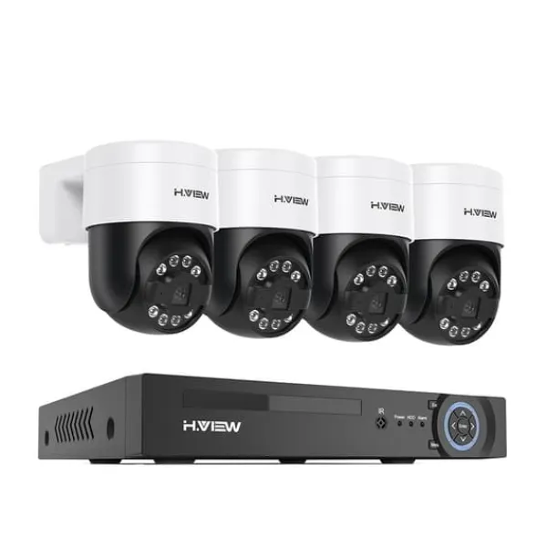 Övervakningskamerasystem, 8MP upplösning, fjärråtkomst,4st 5MP Kamera, Ingen