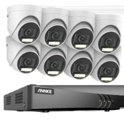 Clearance Övervakningskamerasystem, 5MP upplösning, väderbeständig design,8CH DVR 8Pcs Kit, 1T Säkerhetsmonitorer & Videokameror