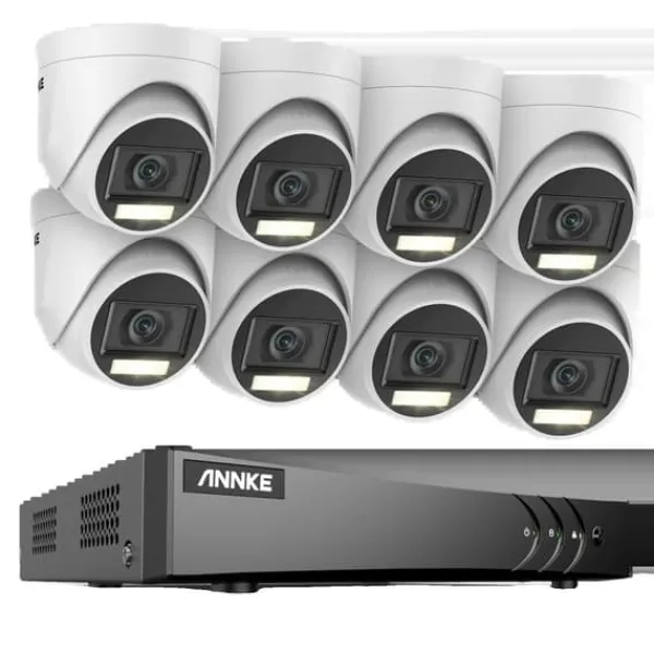 Clearance Övervakningskamerasystem, 5MP upplösning, väderbeständig design,8CH DVR 8Pcs Kit, 1T Säkerhetsmonitorer & Videokameror