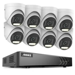 Clearance Övervakningskamerasystem, 5MP upplösning, väderbeständig design,8CH DVR 8Pcs Kit, 1T Säkerhetsmonitorer & Videokameror