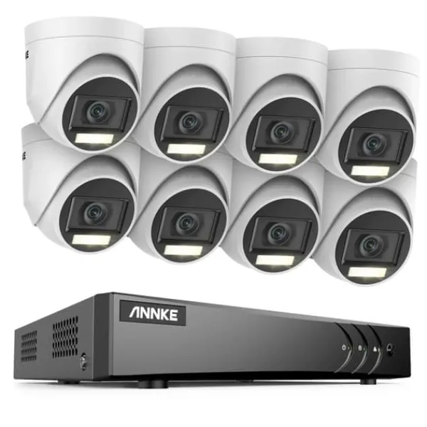 Clearance Övervakningskamerasystem, 5MP upplösning, väderbeständig design,8CH DVR 8Pcs Kit, 1T Säkerhetsmonitorer & Videokameror