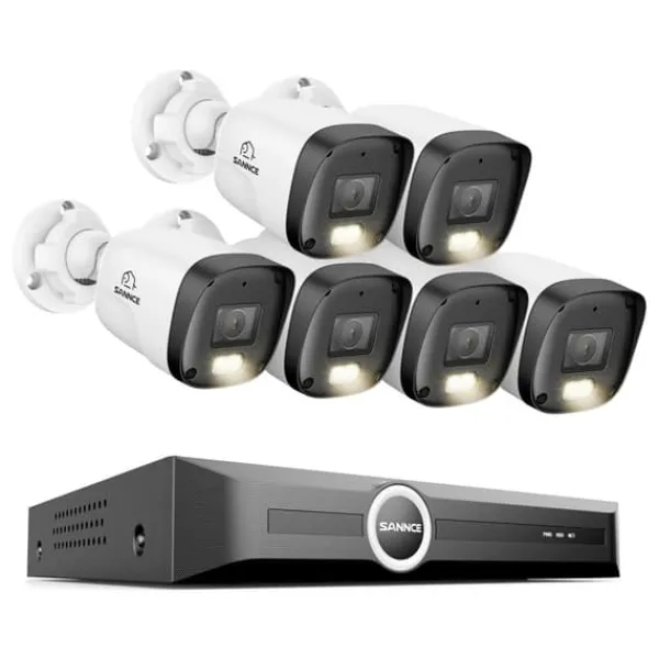 Övervakningskamerasystem, 3MP upplösning, PoE aktiverad,1T, 8CH NVR 6Pcs Kamera-a