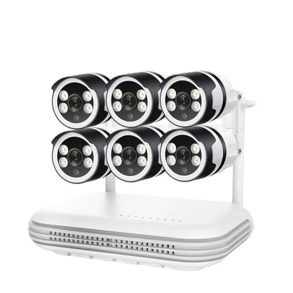 Online Övervakningskamerasystem, 5MP upplösning, tvåvägsljud,EU Kontakt, 8CH och 6st 3MP Kamera, Ingen Säkerhetsmonitorer & Videokameror