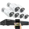 Övervakningssystem för CCTV, 5MP NVR-kit, utomhusvattentät IP-kamera, 2T, 6 st kameror