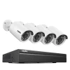 Övervakningssystem med CCTV, 5MP/3MP upplösning, IP66 vattentät, 4 st 5MP, 4T