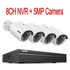 Best Övervakningssystem med CCTV, 5MP/3MP upplösning, IP66 vattentät, 4 st 5MP, Ingen Säkerhetsmonitorer & Videokameror