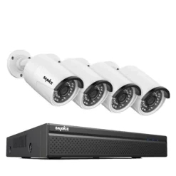 Outlet Övervakningssystem med CCTV, 5MP/3MP upplösning, IP66 vattentät, 4 st 3MP, 4T Säkerhetsmonitorer & Videokameror