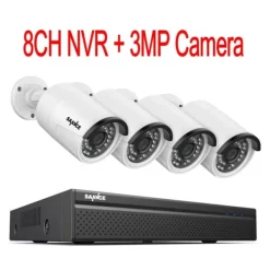 Outlet Övervakningssystem med CCTV, 5MP/3MP upplösning, IP66 vattentät, 4 st 3MP, 4T Säkerhetsmonitorer & Videokameror