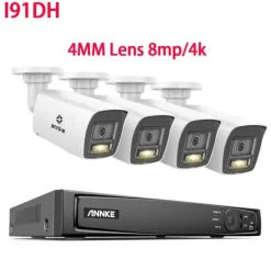 Övervakningssystem, 8MP upplösning, Ström över Ethernet,2T, I91DH 8mp 4st Mic