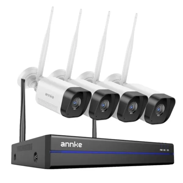 Online Övervakningssystem, 8MP upplösning, 16-kanals stöd,16CH NVR 4Pcs Kamera, 2T Säkerhetsmonitorer & Videokameror