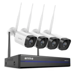 Online Övervakningssystem, 8MP upplösning, 16-kanals stöd,16CH NVR 4Pcs Kamera, 2T Säkerhetsmonitorer & Videokameror