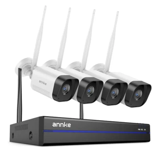 Online Övervakningssystem, 8MP upplösning, 16-kanals stöd,16CH NVR 4Pcs Kamera, 2T Säkerhetsmonitorer & Videokameror