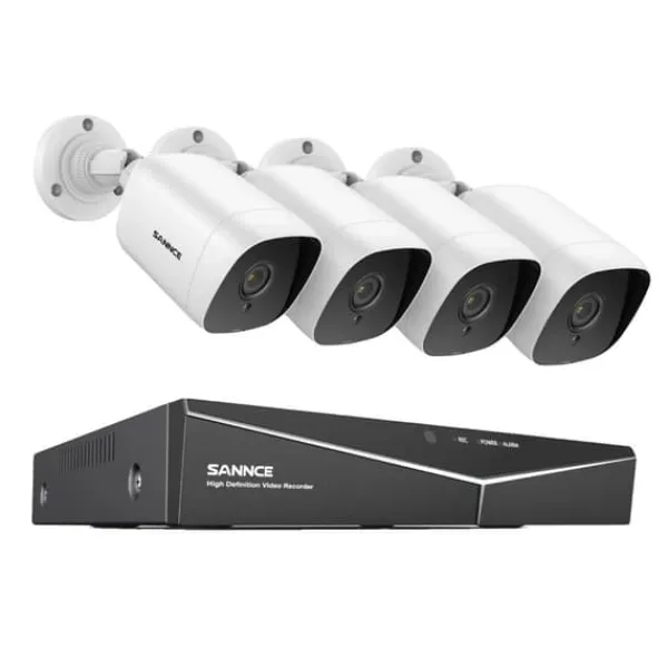 Discount Övervakningssystem, 1080P-upplösning, 4 kameror ingår,4CH DVR 4 Kamera, 4T Säkerhetsmonitorer & Videokameror