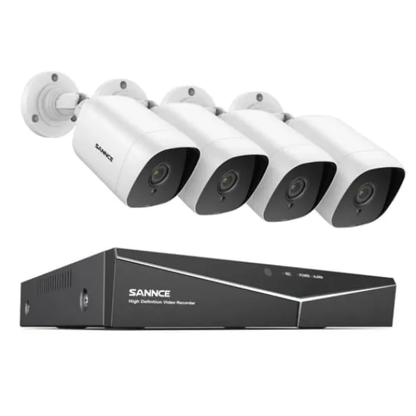 Discount Övervakningssystem, 1080P-upplösning, 4 kameror ingår,4CH DVR 4 Kamera, 4T Säkerhetsmonitorer & Videokameror