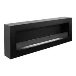 Väggeldstad - Biocamino 120x40 - Svart - Modern design - Lätt att installera
