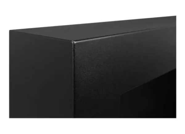 Vägghängd biokamin med glas 65x40x12 cm BOX Flamreglering Mattsvart