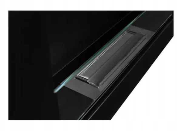 Vägghängd biokamin med glas 65x40x12 cm BOX Flamreglering Mattsvart