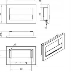 Best Vägghängd biokamin med glas 65x40x12 cm Slim svart strukturerad matt Vedeldade Kaminer