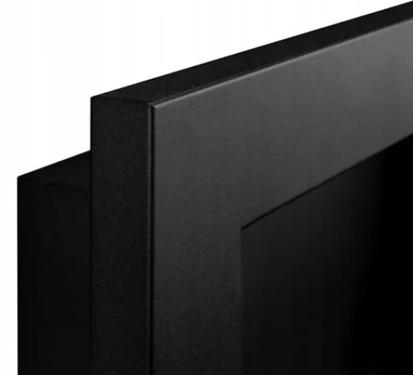 Best Vägghängd biokamin med glas 65x40x12 cm Slim svart strukturerad matt Vedeldade Kaminer