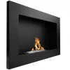 Vägghängd biokamin 65x40x12 cm Flamreglering Svart strukturerad matt