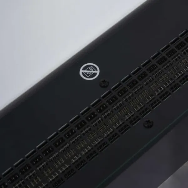 Väggkamin 1000/2000 W med LED-flammeffekt i 7 färger, fjärrkontroll, svart