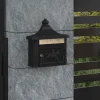 vidaXL Väggmonterad Brevlåda Svart 40,5 x 16 x 45 cm Gjutet Aluminium