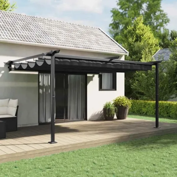 Discount Väggmonterad Gazebo Antracit Stål Valvbågar, Spaljéer, Bersåer & Pergolor
