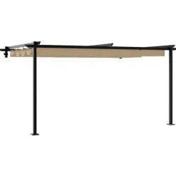 vidaXL Väggmonterad Gazebo Taupe Stål