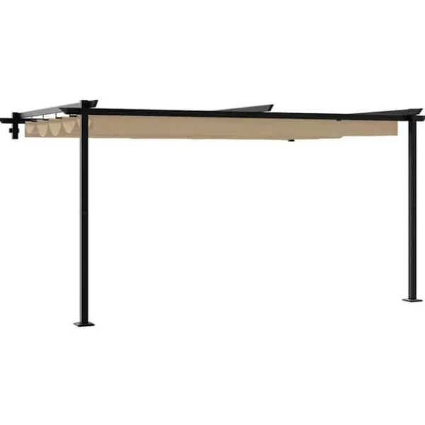 vidaXL Väggmonterad Gazebo Taupe Stål