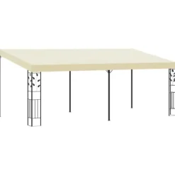 Outlet Väggmonterad paviljong 6x3x2,5 m gräddvit - Solskydd - Sol Skydd - Home & Living Tält & Lusthus