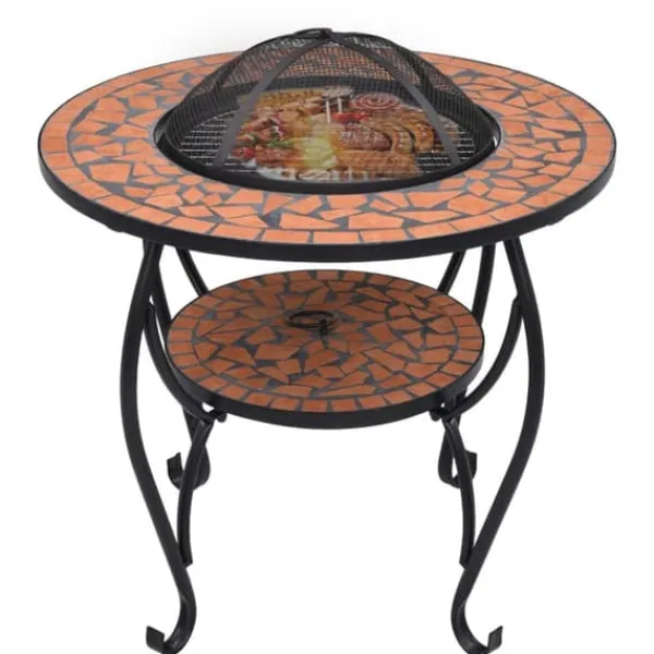 Discount Eldfat med mosaikbord terrakotta 68 cm keramik - Öppna spisar Öppna Spisar