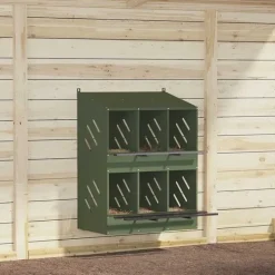 Sale Fågelholk med 6 fack olivgrön metall För Fåglar & Småvilt
