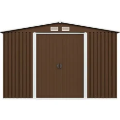 vidaXL Förvaringsbod brun 257x205x178 cm stål - Förråd & Redskapsbodar