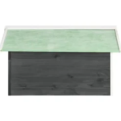 vidaXL Garage för robotgräsklippare 72x87x50 cm grå och vit granträ - Gräsklipparskydd